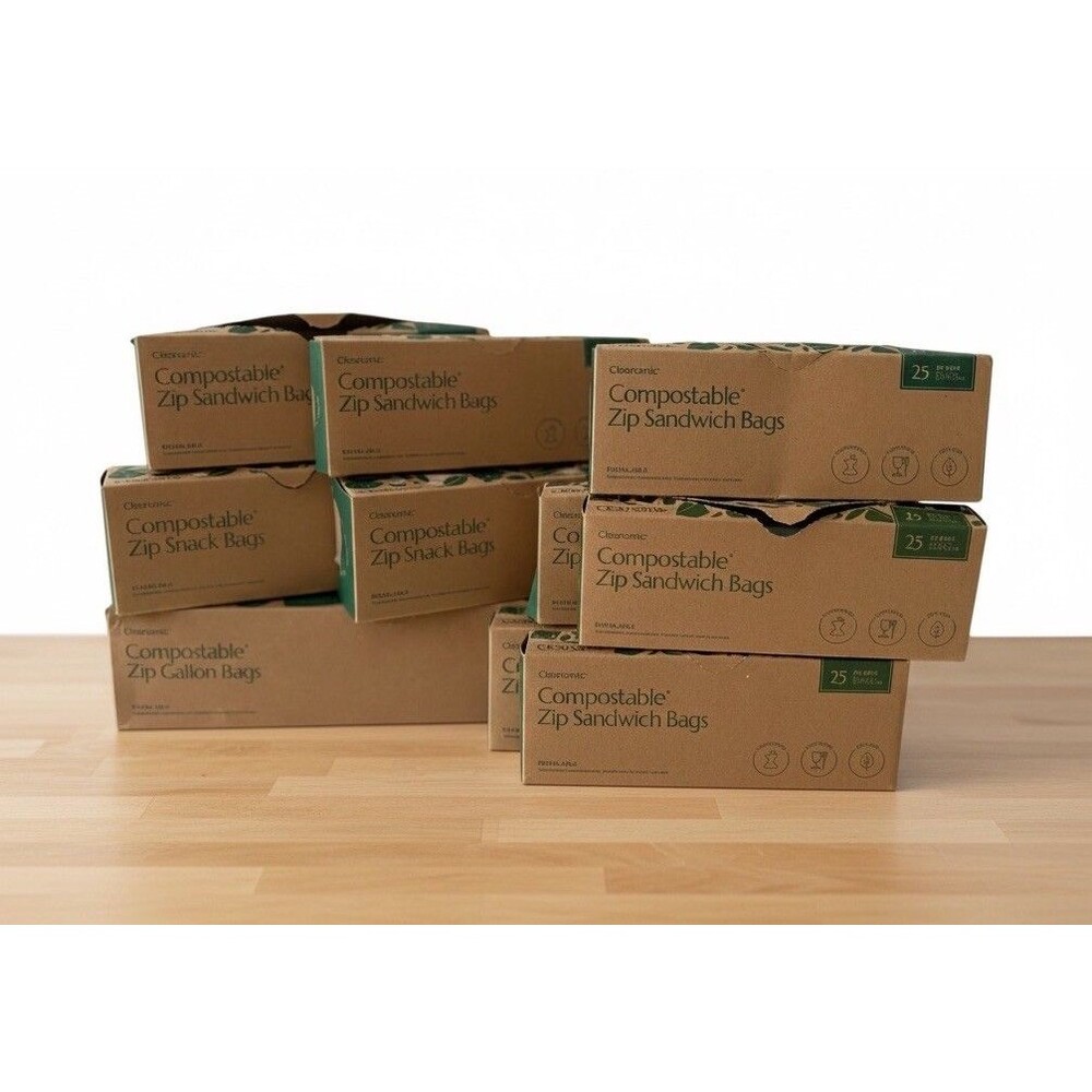 300 Cleanomic Compostable Zip Food Grade Bags 100 Snack 25 Gallon 175 Snack